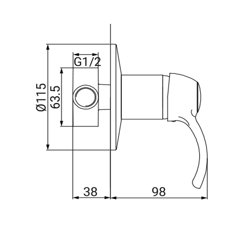 Rubinetto incasso doccia serie distri vecchio ottone Idrobric J42134
