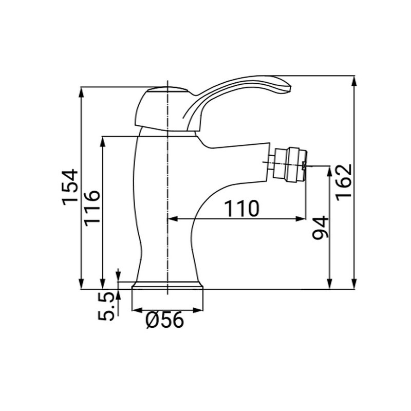 Miscelatore bidet finitura ottone antico - serie Oxford Idrobric IC04.2131.02