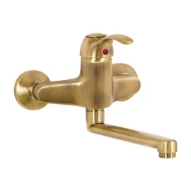 Miscelatore lavello a parete finitura ottone antico - serie Oxford Idrobric IC04.2136.02