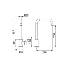 Miscelatore lavello bocca alta quadra girevole acciaio spazzolato - serie California Idrobric IC04.2133.01
