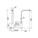 Miscelatore per lavello bocca alta girevole acciaio spazzolato con risparmio ac qua - serie Texas Idrobric IC04.2134.01