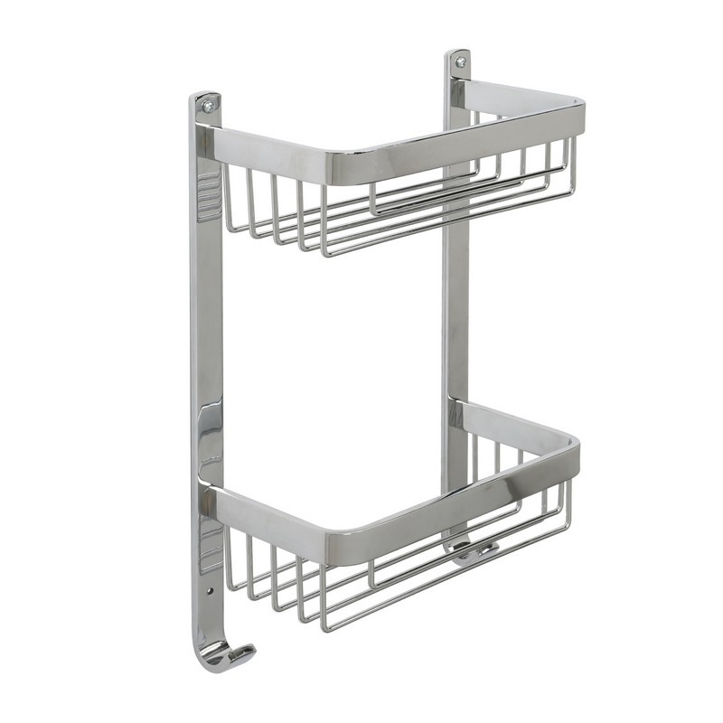 Mensola doccia frontale con due ripiani cromata - serie Trend Aquasanit IC06.0004.43