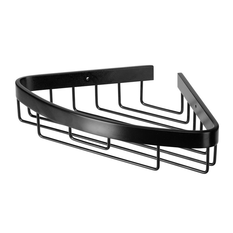 Mensola doccia ad angolo nero opaco con un ripiano - serie Trend Aquasanit IC06.0006.32 Mensola doccia ad angolo nero opaco con un ripiano - serie Trend Aquasanit IC06.0006.32