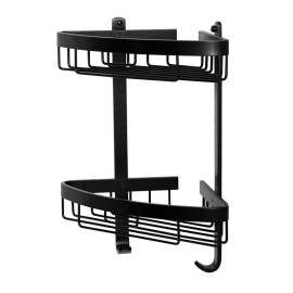 Mensola doccia ad angolo con due ripiani nero opaco - serie Trend Aquasanit IC06.0008.32