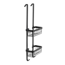 Mensola doccia agganciabile rettangolare con due ripiani nero opaco - serie Trend Aquasanit IC06.0010.34