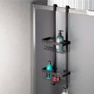 Mensola doccia agganciabile rettangolare con due ripiani nero opaco - serie Trend Aquasanit IC06.0010.34