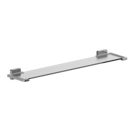 Mensola bagno cromata con ripiano in vetro satinato - serie Kubik Aquasanit IC06.0011.01