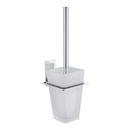 Porta scopino con bacinella in vetro satinato - serie Level Aquasanit IC06.0024.35