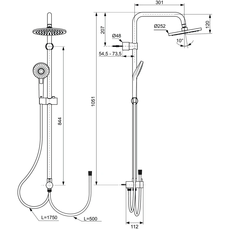 Colonna doccia ideal standard serie idealjet