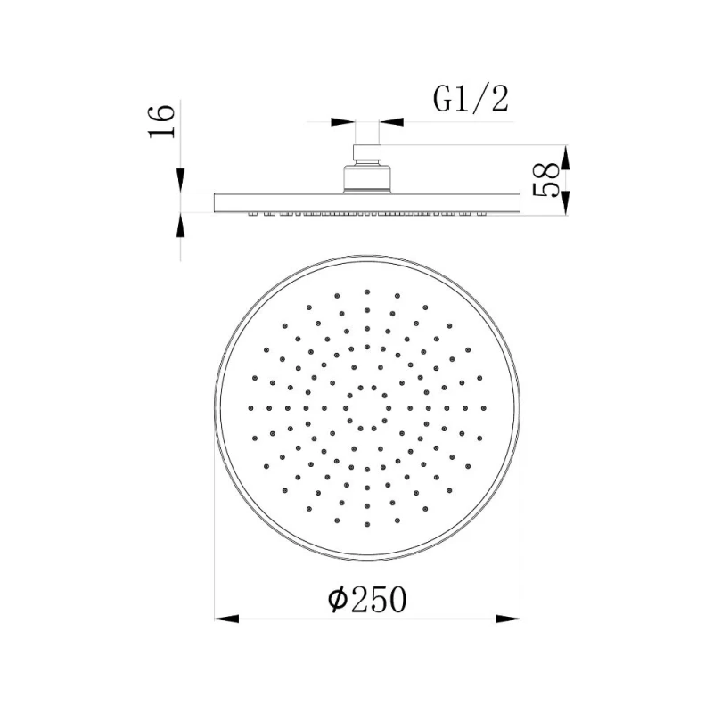 Soffione Papete diametro 25 cm cromato
