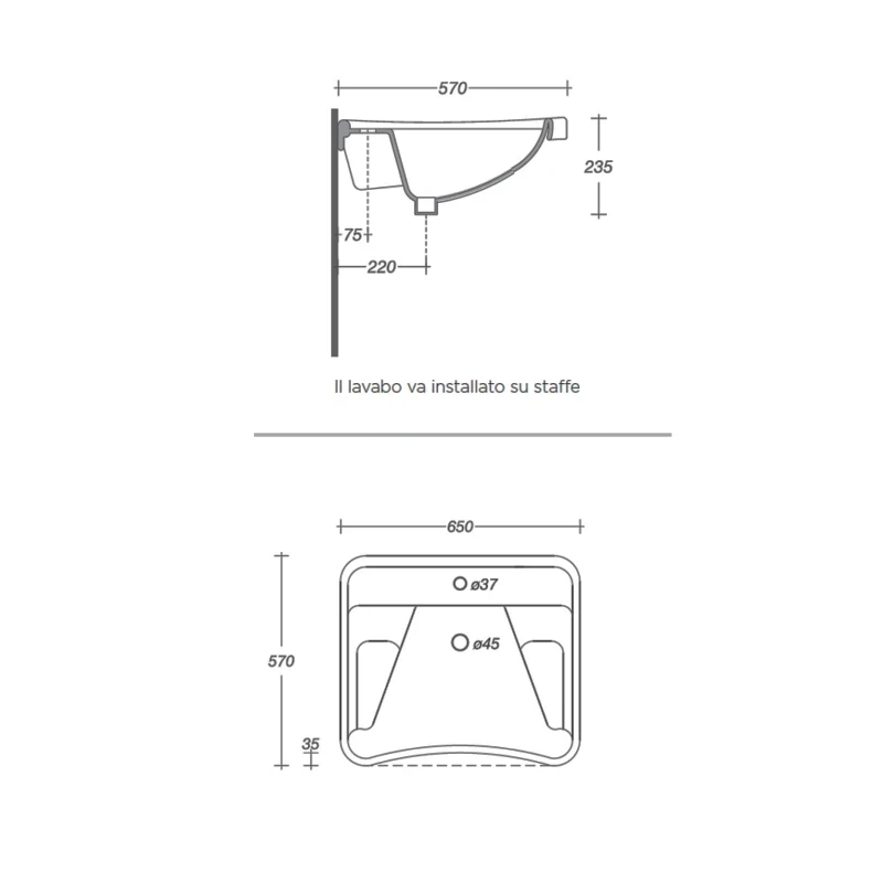 Lavabo ergonomico bianco appoggiagomiti in vendita online