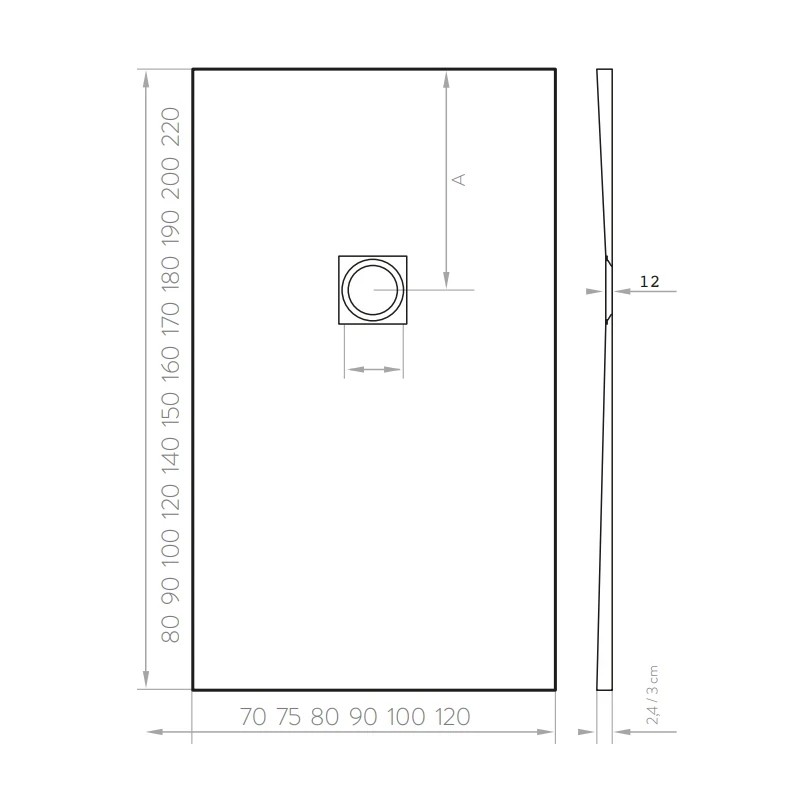 Piatto doccia 120 x 160 cm beige linea prezzi bassi online