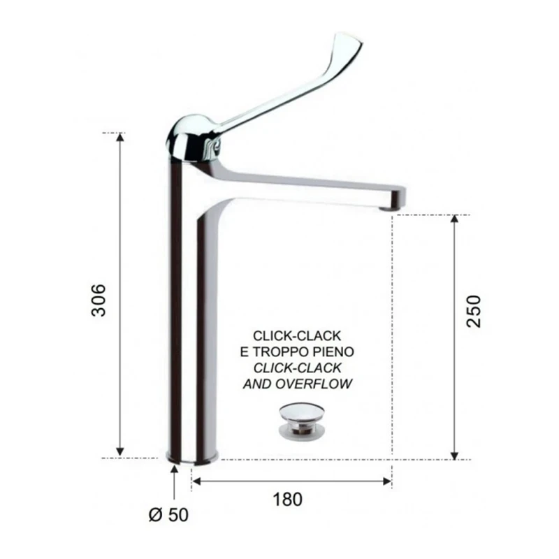 Miscelatore leva clinica canna alta class disponibile online