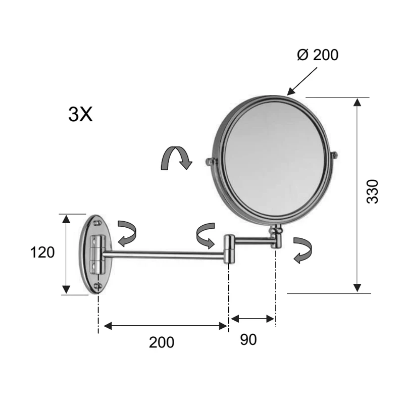 Specchio ingranditore diam 21 cm da muro ordinabile online