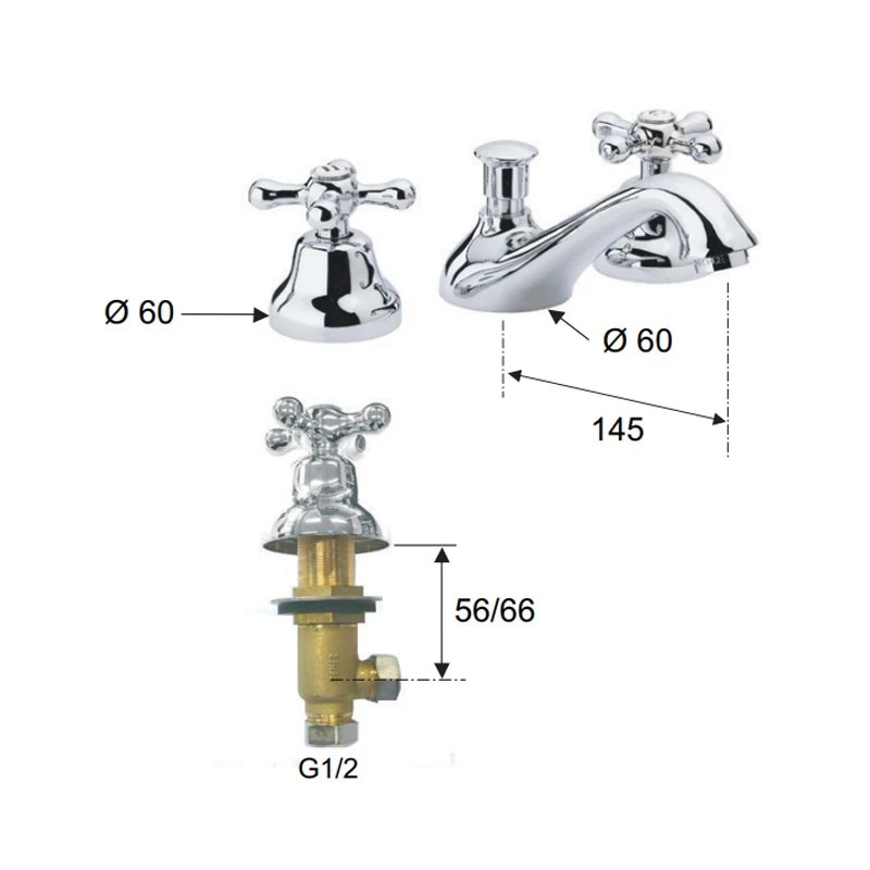 Batteria lavabo 3 fori remer stile prezzi bassi online