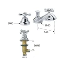 Batteria lavabo vitoni ceramici 3 fori disponibile online