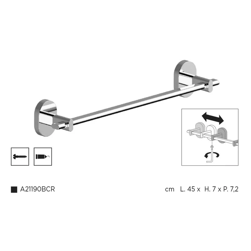 Portasalviette muro da 45 cm regolabile link disponibile online