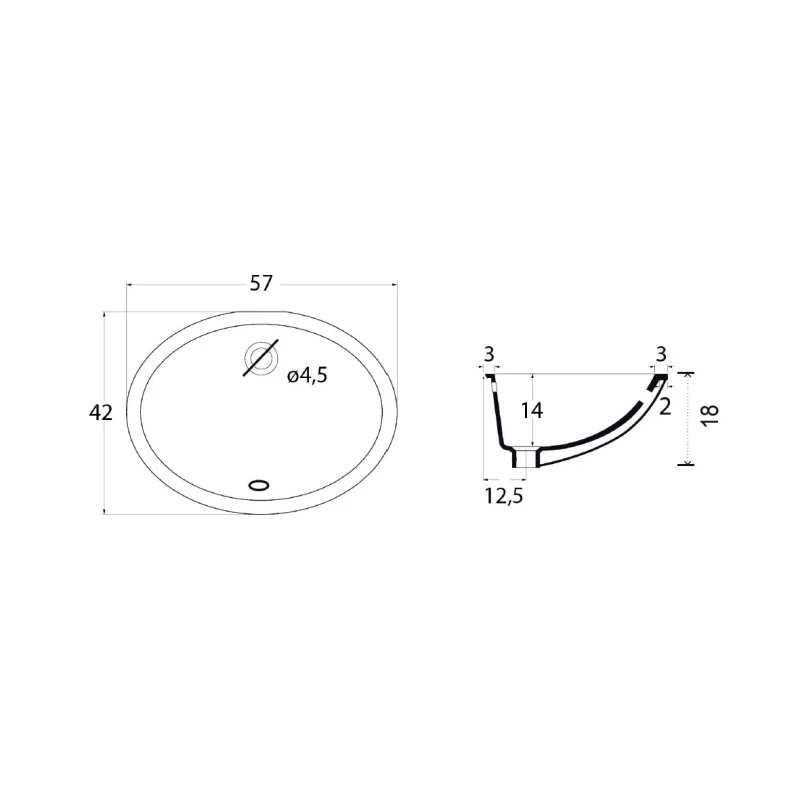 Lavabo sottopiano bianco cm 57 x 42 offerta online