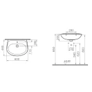 Lavabo in ceramica 60 cm Serie Normus disponibile online