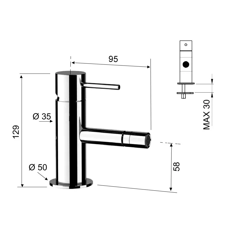 Miscelatore bidet nero opaco X Style ordinabile online