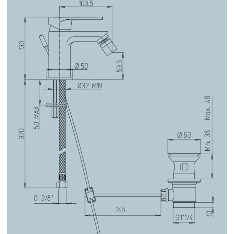 Miscelatore bidet Alba in ottone cromato in vendita online