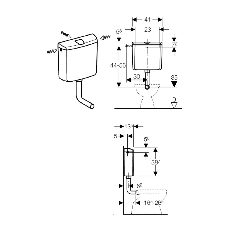 Cassetta risciacquo geberit ap110 tasto stop solo online