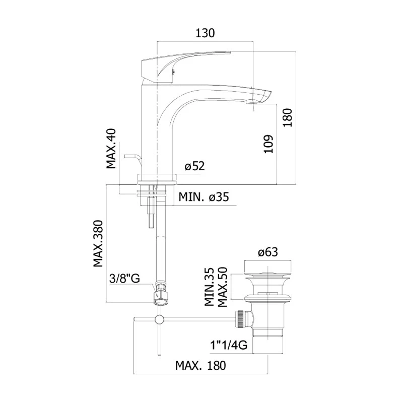 Miscelatore lavabo lime paffoni ordinabile online