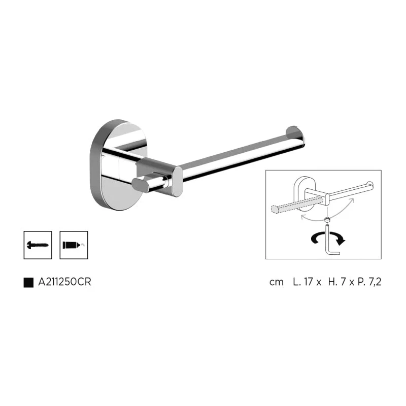 Porta rotolo muro regolabile link fissaggio offerta online