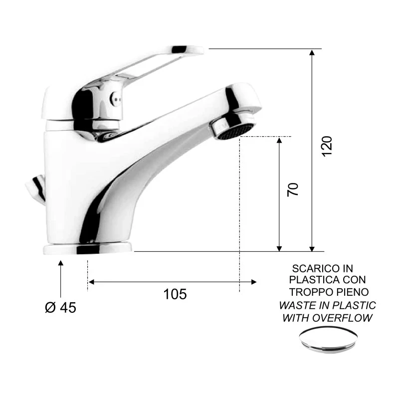 Remix miscelatore lavabo scarico in plastica offerta online