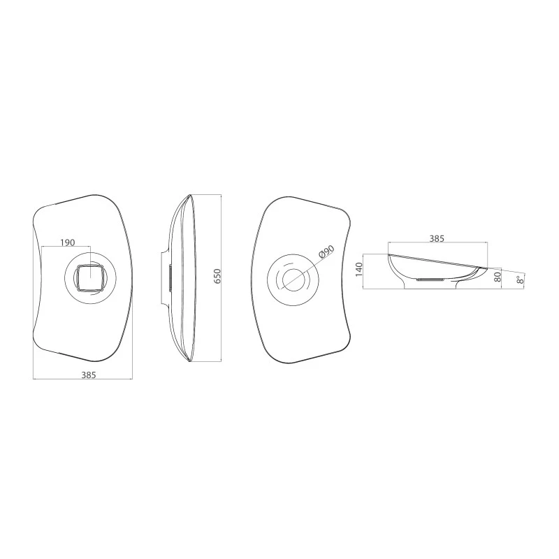 Lavabo dappoggio Prime da 65 cm bianco opaco disponibile online