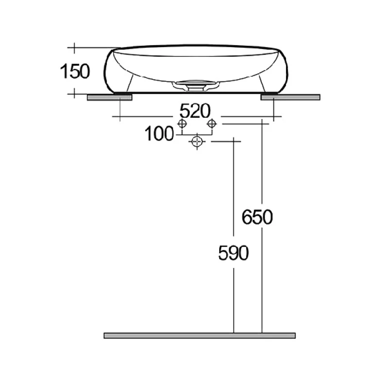 Lavabo da appoggio cloud ovale bianco ordinabile online