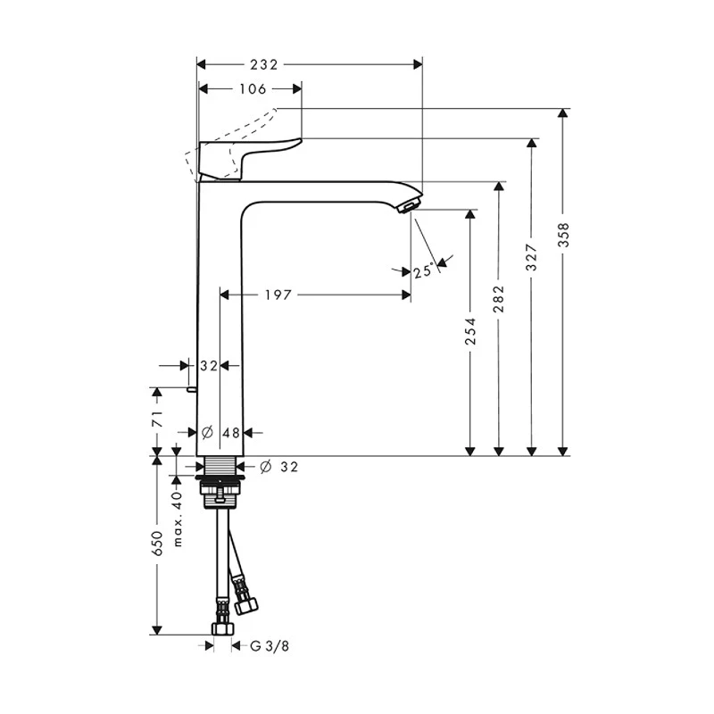 Rubinetto monocomando catino 260 senza ordinabile online
