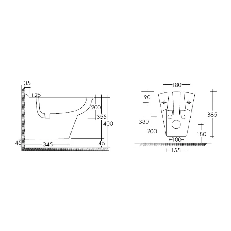 Bidet sospeso fiore disponibile online