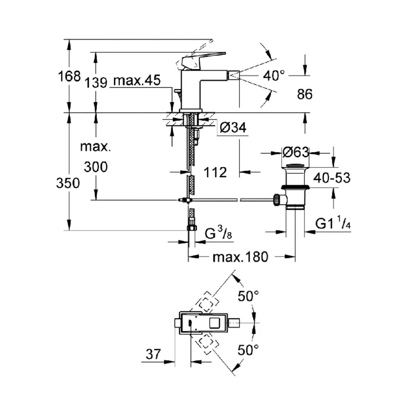 Rubinetto bidet grohe eurocube disponibile online