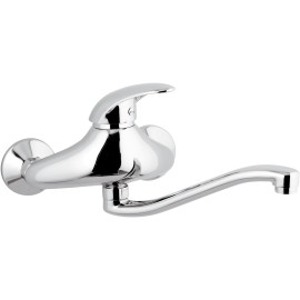 Rubinetto lavello a murocon bocca a s girevole - serie ten Remer T41S