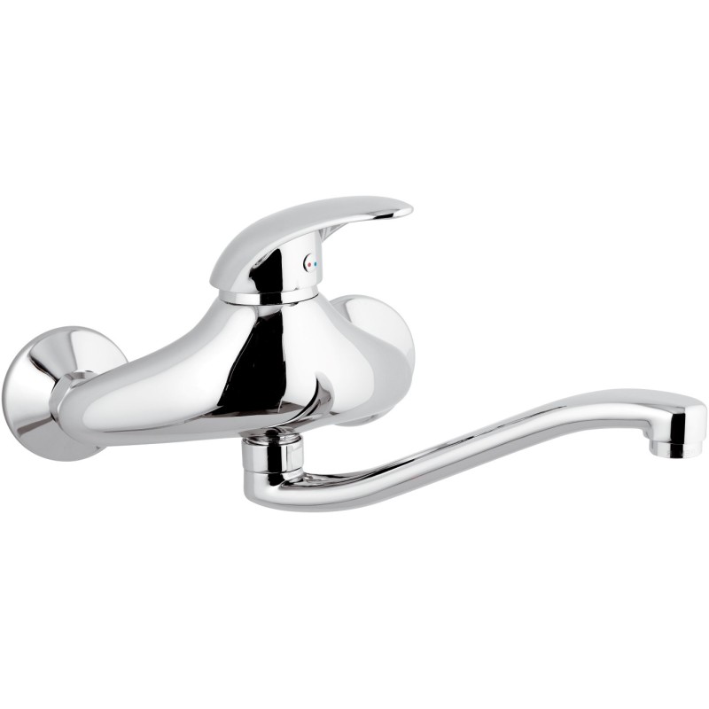 Rubinetto lavello a murocon bocca a s girevole - serie ten Remer T41S Rubinetto lavello a murocon bocca a s girevole - serie ten Remer T41S