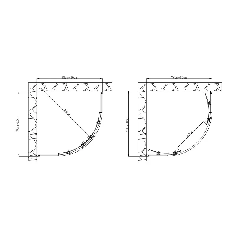 Box Doccia Semicircolare 78 80x78 disponibile online