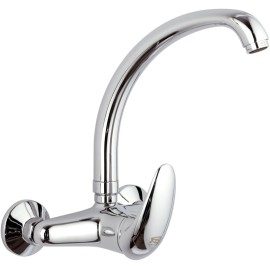 Rubinetto lavello a murocon leva frontale e bocca alta girevole - serie ten Remer T43