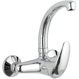 Rubinetto lavello a murocon leva frontale, bocca modello corto - serie ten Remer T43C