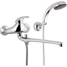 Rubinetto lavabo/vasca con bocca fusa lunga, deviatore e kit doccia - serie ten Remer T49 Rubinetto lavabo/vasca con bocca fusa lunga, deviatore e kit doccia - serie ten Remer T49
