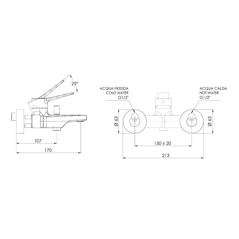 Miscelatore vasca esterno senza set doccia - Slash shop online