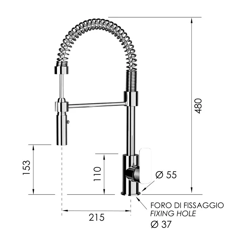 Miscelatore lavello molla doccetta Tiara disponibile online