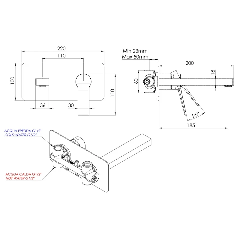 Miscelatore incasso lavabo - Slash disponibile online
