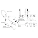 Set miscelatore a incasso a 2 vie in ottone per vasca/doccia su piastra rettangolare - serie Element