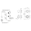 Miscelatore Remer incasso verticale per vasca/doccia con deviatore a 3 vie - serie Element