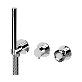 Set miscelatore design a incasso a 3 vie per vasca/doccia su 3 piastre tonde - serie Element