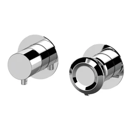 Miscelatore a incasso per vasca/doccia con deviatore a 3 vie su 2 piastre tonde - serie Element