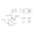 Miscelatore a incasso di design per vasca/doccia con deviatore a 3 vie di tipo meccanico - serie Element