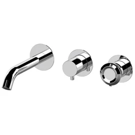 Set miscelatore a incasso a 2 vie per vasca o doccia su 3 piastre tonde - serie Element