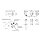 Set miscelatore a incasso a 2 vie per vasca o doccia su 3 piastre tonde - serie Element